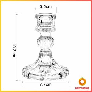 Cozy เชิงเทียนแก้ว เนื้อแก้วหนา แก้วเนื้อดี ใช้งานสะดวก candlestick