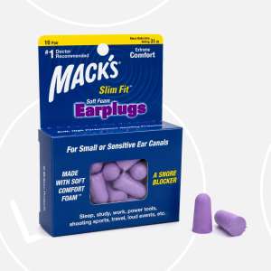Macks Slim Fit Soft Foam Earplugs 10 Pair | Ear Plugs For Sleeping Anti Noise Reduction