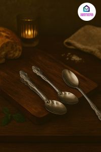 HATAYASHOP - Sendok Wayang Stainless 12pcs -  Sendok Saji Motif Tradisional Anti Karat & Elegan