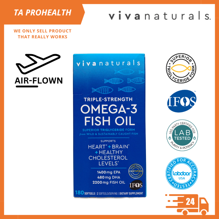 Viva Natural Omega 3 Fish Oil Viva Naturals OMEGA-3 Fish Oil 180 Softgels | Lazada