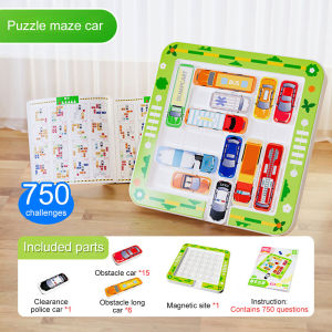 Moving Car Out of the Warehouse Huarong Road Kindergarten Puzzle Thinking Training Racing Car Breakout Problem-solving Toy Gifts for Kids