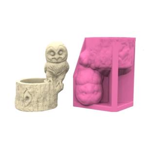 Reusable Owl Shape Silicone Mould Unique Pots Moulds Silicone Texture Suitable for and Epoxy Resin Crafting