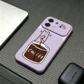 PBZZ Case for REDMI NOTE 13 4G REDMI NOTE 13 PRO 5G phone casing Softcase shockproof Cover new design aesthetic cute Coffee cat for girls purple KNKFCM3. 