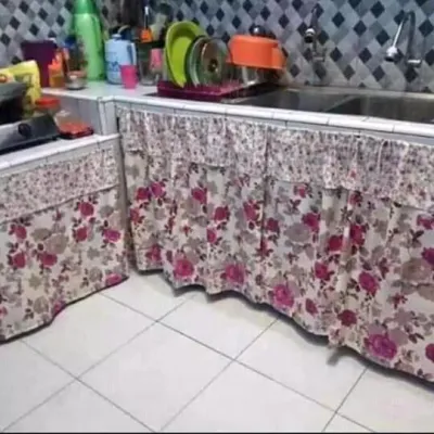 Hordeng kolong dapur kompor meja / gorden Shabi / horden hordeng 75 cm x 100 cm / Everything Store Id