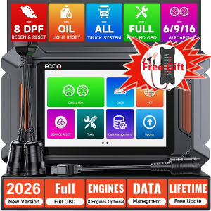 2026 Newest Fcar F802 Pro 12V/24V Heavy Duty Truck Full System Diagnose Tool with Oil/DPF Regeneration For Truck Pickup Bus Excavator Auto OBD2 Scanner