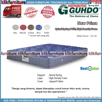 KLIKFURNITURE New Prima Atlantic Style(kasur 200x200) GUHDO Springbed