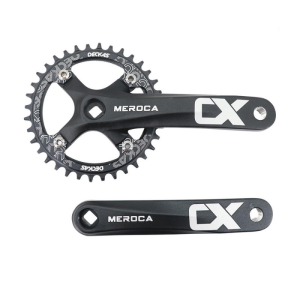 MEROCA CX Square Hole Bicycle Crankset 104BCD Aluminum Alloy  Square Hole Mountain Bike Crankset 170mm 32T/34T/36T/38T/40T/42