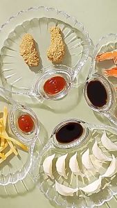 Klimo 1Pc Shell Shape Dish Transparent Dumpling Plate Spit Bone Plate Dumpling Sushi Sauce Plate