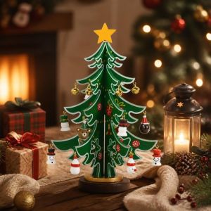 MMLUCK Dây Chuyền Ông Già Noel Đồ trang trí cây thông Noel bằng gỗ Tuần lộc Người tuyết Lịch Mùa Vọng Giáng Sinh Cây thông Noel nhân tạo Làm thủ công Đồ trang trí cây thông Noel tự làm Tiệc Giáng Sinh