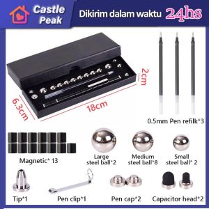 Pena Polar Magnetik Metal Pen Multi-function Writing Magnet Ballpoint Pen Novelty Gifts for Friends or  Kids