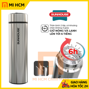Bình giữ nhiệt SUNHOUSE KS-TU450I dung tích 450ml 2 lớp cao cấp giữ nóng và lạnh 6h-Bình nước giữ nhiệt Inox 304