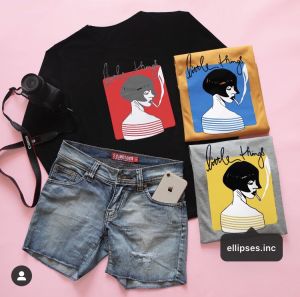 ELLIPSES.INC Tumblr Tee / T-Shirt / Kaos Wanita & Pria Lengan Pendek Smoking Girl