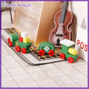 Fanzi บ้านตุ๊กตา1:12รถไฟเกล็ดหิมะโมเดลรถไฟขนาดเล็กสำหรับเทศกาลคริสต์มาสรถม้าของเล่นสำหรับเด็กเล่นบทบาทสมมุติของตกแต่งบ้าน