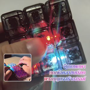 พวงกุญแจของเล่นเรืองแสง 9 คีย์บอร์ดของเล่นคีย์ป้องกันความเครียดนิ้วมือ ทําเองปุ่มปุ่มกดป้องกันความเครียดนิ้วสร้างสรรค์กระเป๋าจี้ชายห