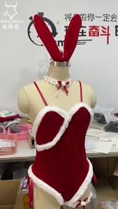 Christmas Costume Halloween Bunny Cosplay Suit European and American plus Size Dress Christmas Clothes Wholesale Delivery