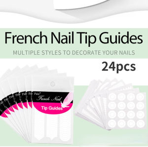 24PCS French Manicure Nail Art Tip Form Guide Nail Sticker Polish DIY Stencil Tool Tape Line Nail Sticker Nail Art Set