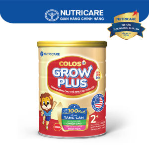 Sữa Bột GROW PLUS 2+ Colos 24h Bé Tăng Cân Phát Triển Chiều Cao Tăng Cường Đề Kháng và Tiêu Hoá Bé Từ 1-10 Tuổi 850G/Lon