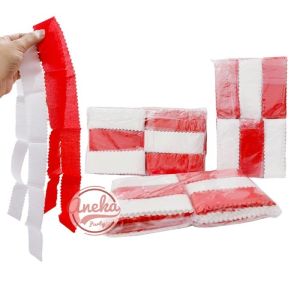 isi 12 kertas Krep potong merah putih / hiasan 17 agustus / kertas krep segi hut ri merah putih