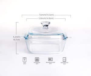 Ready stock Tempered Glass Bowl Mangkuk hidang Kaca Serving with lid handle Mangkuk lauk bertutup Micoware Safe Bowl Rice Bowl Soup Bowl Dinnerware Wedding Doorgift1.2L 1.5L