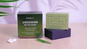 Soap 2 Pcs Armpit  Soap with Green Tea & Tea Tree Charcoal & Mint for Eliminating Odor Exfoliating Moisturizing  Bar Soaps for Legs Knee Feet Hands Whole Body - 10 oz280g