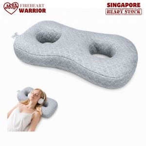 【Fireheart Warrior】 Ear Hole Side Sleeper Pillow / Double Ear Pressure Relief Pillow with Washable Cover for Side