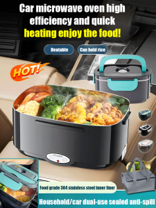 🌟Top Rated🔥Removable Constant Temperature Lunch Box【聚能环绕加热饭盒】304 Stainless Steel Water-Free Heating Lunch Box Car Household Electric Lunch Box Dual Voltage 1.5l Large Capacity Lunch Box for Work