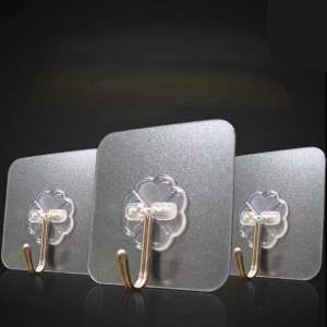 Móc Dán Tường Inox Trong Suốt Siêu Dính Chịu Lực Treo Đồ Đa Năng. Miếng Dính Tường Treo Quần Áo Đồ Dùng Nhà Tắm Nhà Bếp