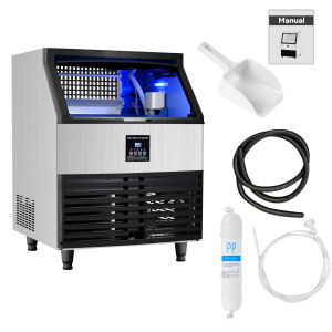 🏆JARD Commercial Ice Maker Machine 150KG/24H Under Counter Ice Machine with 100LBS Storage Capacity Stainless Steel Ice Maker for Restaurant/Bar/Home Air Cooled/Clear Ice Cubes/Self Cleaning