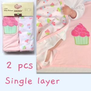 Newborn Blanket 2 pcs gift set  cotton swaddle Swaddle Baby Wrap Kain Selimut Bedung Bayi