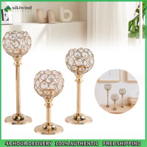 Sikiwind Set of 3 Tealight Candlestick Holders Crystal Candlestick Holders