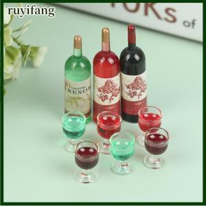 ruyifang 3pcs set 1 12 Dollhouse Miniature Simulation Wine Bottle Wine Model Toys