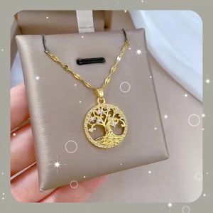 AE[ Thép titan ] Dây chuyền toàn kim cương sang trọng thanh lịch cao cấp dành cho nữ dây chuyền xương quai xanh đa năng phổ biến bằng thép titan.