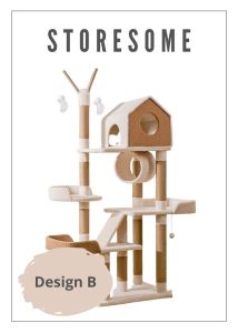 Wide Base Series Warm Colour Fun Cat Climbing With Multiple Platforms (2 Designs)