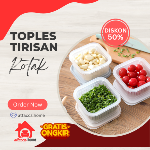Toples Saringan Kotak Tempat Tirisan Ikan Kotak Plastik Bening Sayuran Bawang Cabe Bumbu Aesthetic Box Kedap Udara Alat Rumah Tangga 1 Set Anti Semut Lengkap Wadah Penyimpanan Makanan