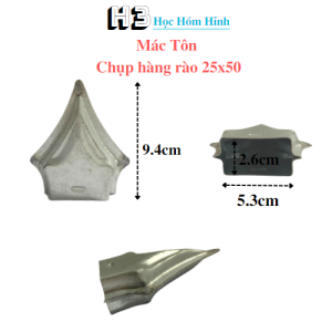 Combo 10 nắp chụp hàng rào 25x50 nút bịt đầu sắt hộp cửa cổng sắt chông hàng rào ( mác tôn ) Học Hóm HỈnh
