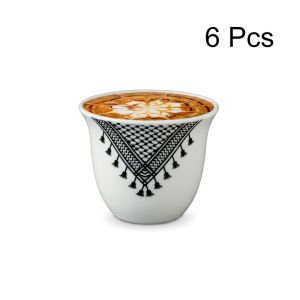 AIRER 6 Piece Ceramic Turkish Coffee Cup 70 ML Vintage Tea Cup Household Mini Espresso Cup Cafe