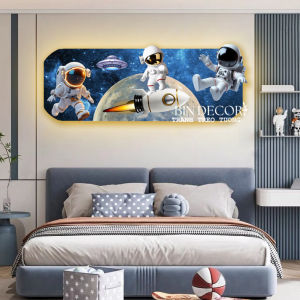 Tranh treo tường đèn led phi hành gia 10 trang trí decor mẫu mới hiện đại kèm đinh