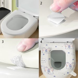 Đệm Lót Bệ Ngồi Toilet Bốn Mùa Chống Nước Thông Dụng In Họa Tiết Dễ Thương.Tiện Lợi