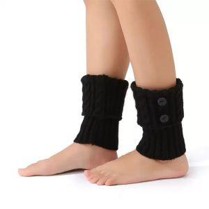 DAI477071 1Pair รักษาความอบอุ่น ที่อุ่นขาสำหรับผู้หญิง หนาขึ้น ถักที่อบอุ่น ถุงเท้าบู๊ตสั้น แฟชั่น โครเชต์ ท็อปเปอร์ข้อมือรองเท้าบู๊ต ฤดูหนาว