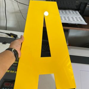 Chữ Số mica cắt theo yêu cầu cao 30cm dày 2mm Màu vàng dán tường dán bản quản cáo dán bản số xe số nhà..
