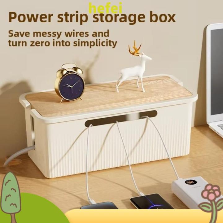HEFEI Multi-Purpose Cable Storage Box Plastic Cord Organizer Desktop ...