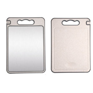 Double Sided Cutting Board / Talenan stainless 2 sisi / Jerami Chopping Board Multifungsi dengan pemarut dan pengasah