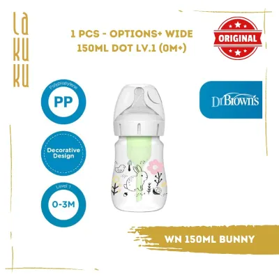 Lakuku - Dr. Browns botol susu bayi newborn narrow natural flow standard PP wideneck options plus