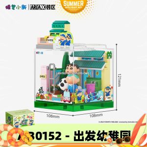 AREA-X Block AB0150-3 Happy Bases Scene Box Crayon Shin Chan Series Gift Decoration Building Brick Toy
