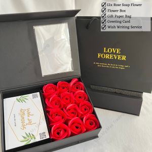 Rose Soap Flower Box Bear Gift for Christmas Birthday Anniversary Graduation Valentine Girl Friend Mother Present
