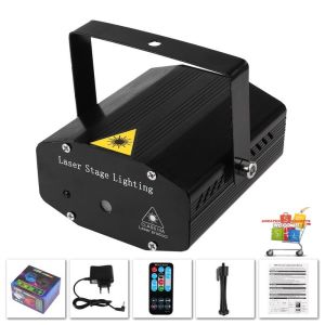 Laser Stage Lights Party Projector Lights DJ Disco Sound Activated Strobe Lights RGB Led Laser Projector For Birthday Wedding KTV Bar Concert USB Plug