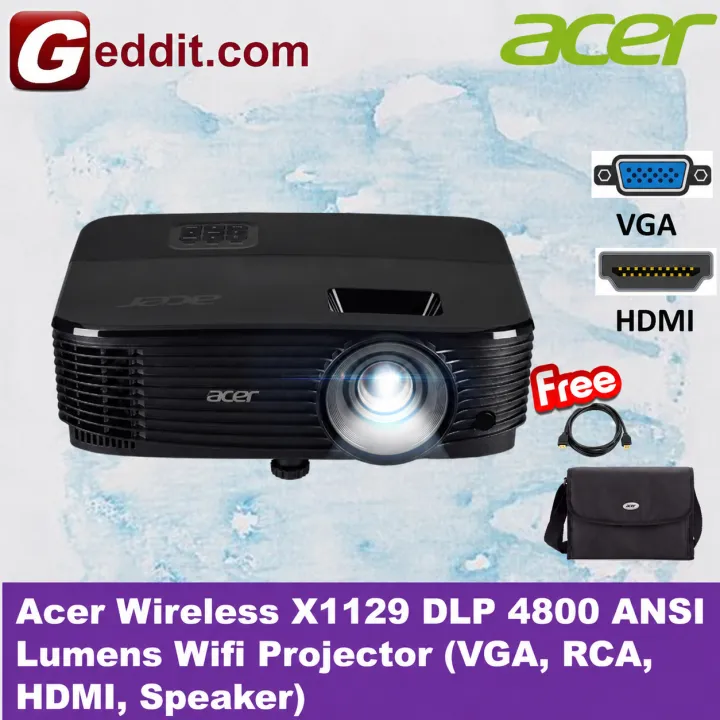 LATEST MODEL ! ACER X1129 PROJECTOR (SVGA,800 x 600,4800 LUMENS) FREE ACER CARRY BAG + HDMI CABLE (REPLACING X1129HP)