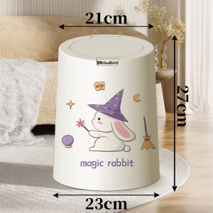 Large-Capacity Top-Drop Trash Can With Cover Press Type Inner And Outer Double Buckets For Odor Control