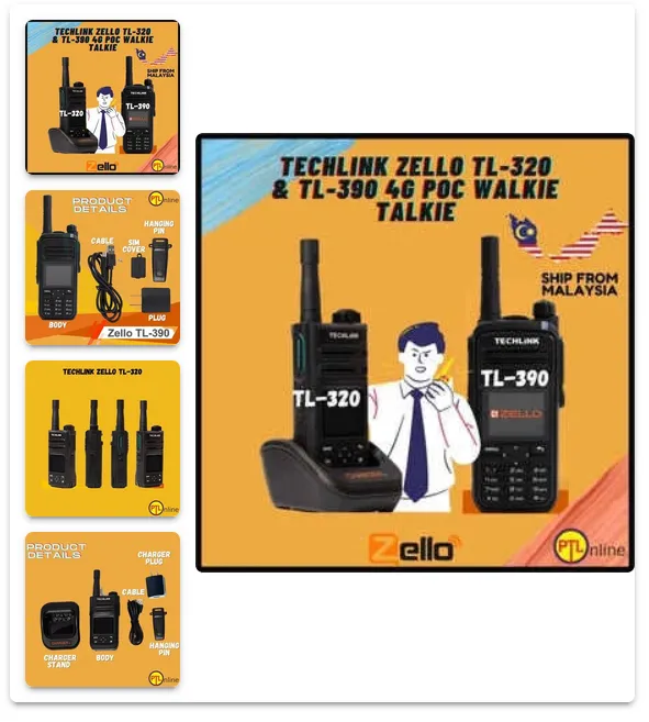 Techlink Zello TL-390 & TL-320 Series 4G POC Walkie Talkie
