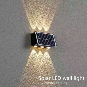 Outdoor solar wall lamp warm light RGB light application garden courtyard landscape place 4w/6w/8w